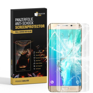 2x Panzerfolie fr Samsung Galaxy S6 Edge FULL COVER Displayschutzfolie HD KLAR