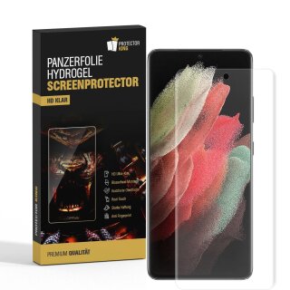 3x Hydrogel-Glass für Samsung Galaxy S21 Ultra Selbstheilend für Micro Kratzer 3D KLAR Panzerfolie Displayschutz Schutzfolie Screen-Protector