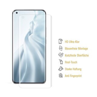 2x Hydropanzerglas fr Xiaomi Mi 11 HD KLAR FLEXIBLER Displayschutz Schutzglas Hydrogelglas Displayglas Glasfolie Hybridschutzglas
