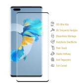 2x 9H Hartglas für Huawei Mate 40 Pro Plus FULL CURVED Schutzglas Schutzfolie Displayschutz Panzerfolie KLAR Panzerglas Tempered echtes Displayglas Glasfolie Displayfolie Folie