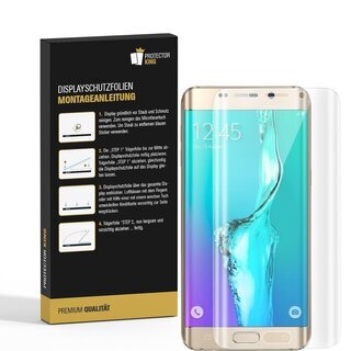 2x Displayfolie fr Samsung Galaxy S6 Edge FULL-COVER Displayschutzfolie HD KLAR