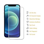2x 9H Panzerglas für iPhone 12 Mini FULL COVER Schutzglas Hartglas Displayschutz Schutzfolie Panzerfolie HD KLAR Weisser Rand