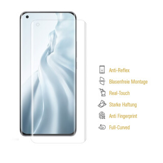 2x Displayfolie fr Xiaomi Mi 11 FULL COVER Displayschutzfolie MATT