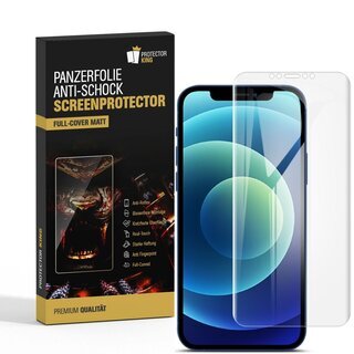 2x Panzerfolie fr iPhone 12 Pro Max FULL COVER ANTI-SCHOCK Displayfolie MATT
