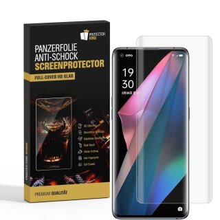 4x Panzerfolie für Oppo Find X5 Pro FULL CURVED Displayschutz Schutzfolie KLAR/ ANTI-SHOCK/ ANTI-KRATZ/ ANTI-BRUCH/ ANTI-SCHMUTZ