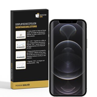 2x Displayschutzfolie fr iPhone 12 Mini FULL COVER Displayfolie HD KLAR Schutzfolie