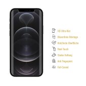 3x 9H Nano-Glass für iPhone 12 Pro Max FULL COVER 3D KLAR Anti-Shock Anti-Bruch Anti-Stoß Anti-Schmutz Panzernanoglas Displayschutz Schutzfolie Panzerfolie Panzerglas Screen-Protector
