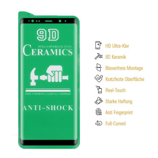 4x 9D Keramik fr Samsung Galaxy Note 8 FULL-COVER Panzerfolie Displayschutz Panzerschutz Schutzfolie Displayfolie Folie ANTI-SHOK ANTI-BRUCH-ANTI-STO