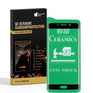 1x 9D Keramik fr Samsung Galaxy S6 Edge FULL-COVER Panzerfolie Displayschutz Panzerschutz Schutzfolie Displayfolie Folie ANTI-SHOK ANTI-BRUCH-ANTI-STO