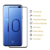 2x 9D Keramik-Glass für Samsung Galaxy S10 Plus FULL CURVED 3D KLAR Panzerfolie Displayschutz Schutzfolie Ceramic Screen-Protector