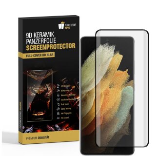 2x 9D Keramik-Glass für Samsung Galaxy S21 Ultra FULL CURVED 3D KLAR Panzerfolie Displayschutz Schutzfolie Ceramic Screen-Protector