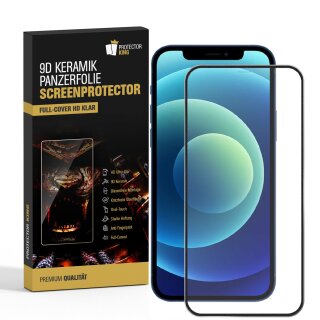 6x 9D Keramik-Glass für iPhone 12 Mini FULL COVER 3D KLAR Panzerfolie Displayschutz Schutzfolie Ceramic Screen-Protector