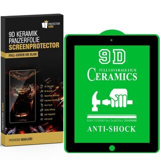 3x 9D Keramik fr iPad 3 FULL-COVER Panzerfolie Displayschutz Panzerschutz Schutzfolie Displayfolie Folie ANTI-SHOK ANTI-BRUCH-ANTI-STO