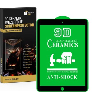 2x 9D Keramik-Glass für iPad 10.2 2019 2020 2022 FULL COVER 3D KLAR Panzerfolie Displayschutz Schutzfolie Ceramic Screen-Protector