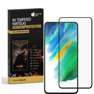 2x 9H Hartglas für Samsung Galaxy S21 FE FULL COVER Panzerfolie Displayschutz KLAR SW Panzerglas Schutzglas Schutzfolie