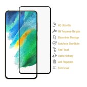 3x 9H Hartglas für Samsung Galaxy S21 FE FULL COVER Panzerfolie Displayschutz KLAR SW Panzerglas Schutzglas Schutzfolie