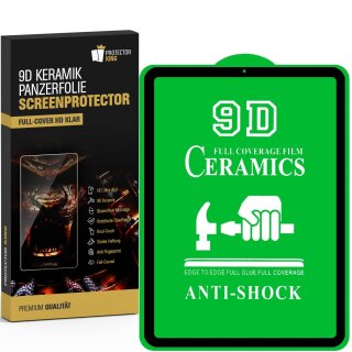 3x 9D Keramik-Glass für iPad Pro 11 10.9 2018 2020 2021 2022 FULL COVER 3D KLAR Panzerfolie Displayschutz Schutzfolie Ceramic Screen-Protector