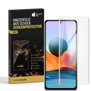4x Panzerfolie für Xiaomi Redmi Note 10 ANTI-REFLEX Displayschutz Schutzfolie MATT