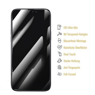 2x 9H Hartglas fr iPhone 13 Pro FULL CURVED Panzerfolie Displayschutz KLAR 3D Panzerglas Schutzglas Schutzfolie