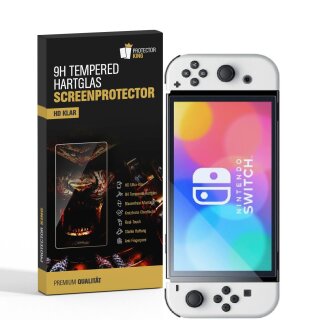 2x 9H Panzerglas für Nintendo Switch Oled HD klar echtes Tempered Glass Displayschutz Schutzglas Panzerfolie Schutzfolie Displayglas Screen-Protector