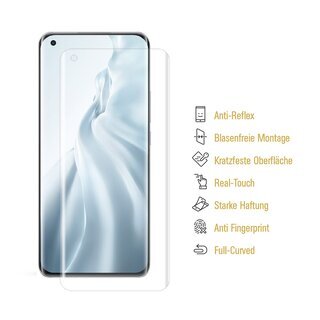 1x Panzerfolie fr Xiaomi Mi 11 Pro FULL COVER Displayschutz Displayfolie MATT Anti Reflex Entspiegelt