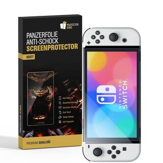 1x Panzerfolie fr Nintendo Switch Oled Displayschutz Schutzfolie MATT ANTI-SHOCK/ ANTI-KRATZ/ ANTI-BRUCH/ ANTI-SCHMUTZ/ ANTI-REFLEX