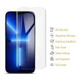 2x 9H Nano-Glass für iPhone 13 Pro Max FULL COVER 3D KLAR Anti-Shock Anti-Bruch Anti-Stoß Anti-Schmutz Panzernanoglas Displayschutz Schutzfolie Panzerfolie Panzerglas Screen-Protector