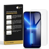 6x 9H Nano-Glass für iPhone 13 Pro Max FULL COVER 3D KLAR Anti-Shock Anti-Bruch Anti-Stoß Anti-Schmutz Panzernanoglas Displayschutz Schutzfolie Panzerfolie Panzerglas Screen-Protector