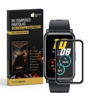 2x 9H Hartglas für Huawei Honor Watch ES FULL CURVED Displayschutz Panzerfolie Panzerglas Schutzfolie Schutzglas HD Klar Schwarzer Rand