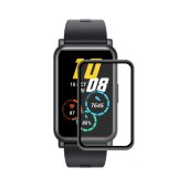 2x 9H Hartglas für Huawei Honor Watch ES FULL CURVED Displayschutz Panzerfolie Panzerglas Schutzfolie Schutzglas HD Klar Schwarzer Rand