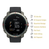 6x 9H Hartglas für Polar Grit X Pro Titan Smart Watch Displayschutz Panzerfolie Schutzglas KLAR Panzerglas Schutzfolie