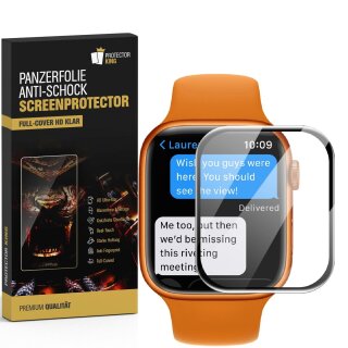 3x Panzerfolie für Apple Watch 7 41mm FULL CURVED Displayschutz Schutzfolie Schwarzer Rand HD KLAR