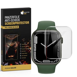 1x Panzerfolie fr Apple Watch 7 41mm FULL CURVED Displayschutz Schutzfolie HD KLAR UNZERBRECHLICHEN PET MATERIAL