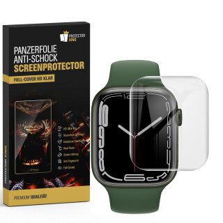 2x Panzerfolie für Apple Watch 7 41mm FULL CURVED Displayschutz Schutzfolie HD KLAR UNZERBRECHLICHEN PET MATERIAL