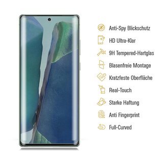 2x Blickschutz 9H Panzerhartglas fr Samsung Galaxy Note 20 5G Anti-Spion Displayschutz Panzerfolie Schutzfolie echtes Tempered Panzerglas Schutzglas Screen Protector