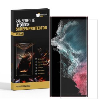 6x Hydrogel-Glass für Samsung Galaxy S22 Ultra Selbstheilend für Micro Kratzer 3D KLAR Panzerfolie Displayschutz Schutzfolie Screen-Protector