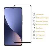 6x 9H Panzerglas für Xiaomi 12 Pro FULL CURVED Displayschutz Schutzglas Panzerfolie Schutzfolie Displayglas Hartglas echtes Tempered Sicherheitsglas Glasfolie