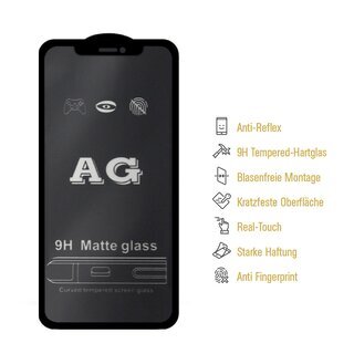 4x 9H Panzerglas fr iPhone 12 FULL COVER Displayschutz Schutzglas Hartglas Schutzfolie Panzerfolie Displayglas ANTI-REFLEX MATT ENTSPIEGELT