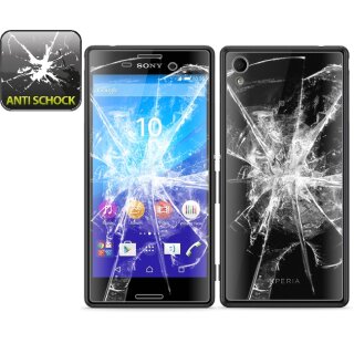 2x Panzerfolie für Sony Xperia M4 Aqua ANTI-SCHOCK Displayschutzfolie HD KLAR FB
