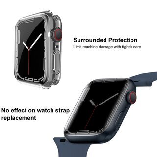 1x Schutzhülle für Apple Watch 7 41mm Smartwatch Schutz Hülle Case Cover Tasche Transparent Uhr Bumper ANTI-SHOCK/ ANTI-STOß