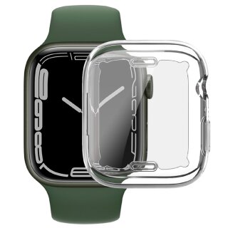 Schutzhülle für Apple Watch 7/ 8/ 9 41mm Smartwatch Schutz Hülle Case Cover Tasche Transparent Uhr Bumper ANTI-SHOCK/ ANTI-STOß