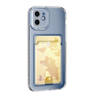 Schutzhlle fr iPhone 12 Kamera Case Handyhlle Cover Tasche Transparent Smartphone Bumper (Kartensteckplatz-Kreditkarte-Geldscheine)