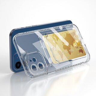 Schutzhlle fr iPhone 11 Kamera Case Handyhlle Cover Tasche Transparent Smartphone Bumper (Kartensteckplatz-Kreditkarte-Geldscheine)
