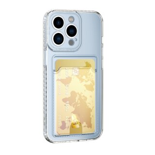 Schutzhülle für iPhone 13 Pro Max Kamera Case Handyhülle Cover Tasche Transparent Smartphone Bumper (Kartensteckplatz-Kreditkarte-Geldscheine)