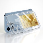Schutzhülle für iPhone 13 Pro Kamera Case Handyhülle Cover Tasche Transparent Smartphone Bumper (Kartensteckplatz-Kreditkarte-Geldscheine)