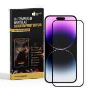 6x 9H Panzerglas für iPhone 14 Pro Max FULL COVER Displayschutz Panzerfolie Schutzfolie Hartglas Schutzglas Displayglas Tempered Glasfolie Sicherheitsglas Echtglas