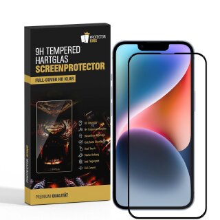 6x 9H Panzerglas für iPhone 14 Plus FULL COVER Displayschutz Panzerfolie Schutzfolie Hartglas Schutzglas Displayglas Tempered Glasfolie Sicherheitsglas Echtglas