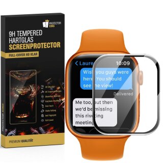 4x 9H Panzerglas für Apple Watch 7/ 8 41mm FULL CURVED Displayschutz Panzerfolie Schutzfolie Hartglas Schutzglas Displayglas Tempered Glasfolie Sicherheitsglas Echtglas