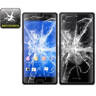 2x Panzerfolie für Sony Xperia Z3 ANTI-SCHOCK Displayschutzfolie HD KLAR F/B