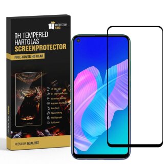 3x 9H Panzerglas für Huawei P40 Lite E FULL COVER Displayschutz Schutzglas Hartglas Schutzfolie Panzerfolie KLAR Tempered echtes Displayglas Glasfolie Displayfolie Folie Transparent